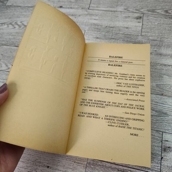 BALEFIRE Kenneth Goddard 1984 Bantam Rack Size 1st Edition Paperback - Picture 2 of 11